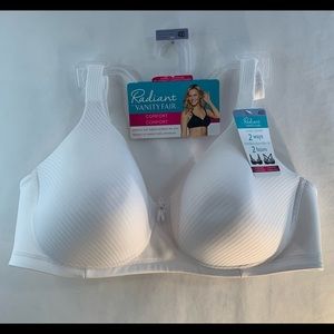 2/$20 NWT White bra. Radiant by vanity fair 40D Wireless, full coverage .